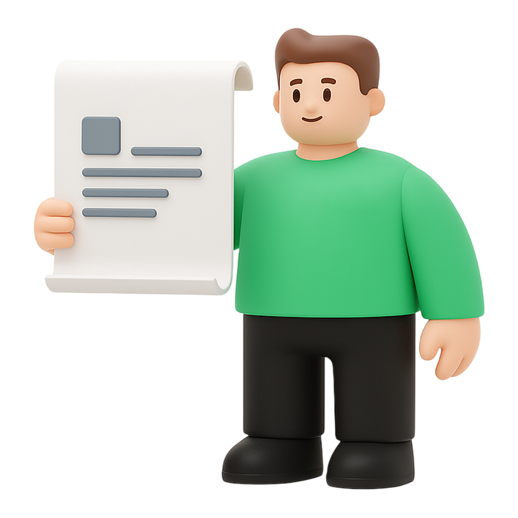 Profesional contable con documento